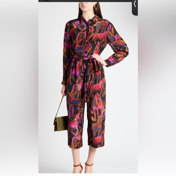 FARM Rio Pants - Farm Rio Wild Horses Viscose Jumpsuit Unique Print, Lightweight & Flowy Size S